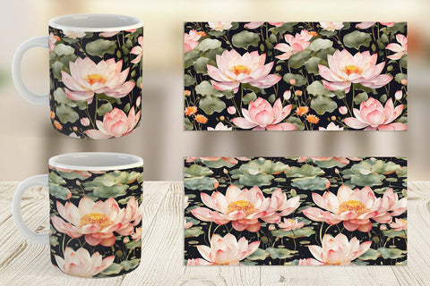 Mug Wrap Lotus Pattern Sublimation artnoy 