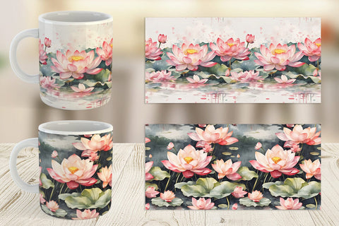 Mug Wrap Lotus Pattern Sublimation artnoy 