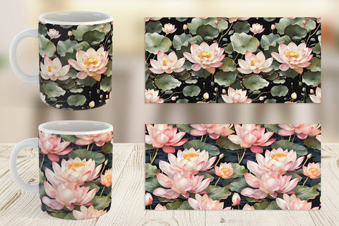 Mug Wrap Lotus Pattern Sublimation artnoy 