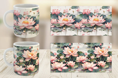 Mug Wrap Lotus Pattern Sublimation artnoy 