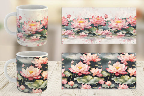 Mug Wrap Lotus Pattern Sublimation artnoy 