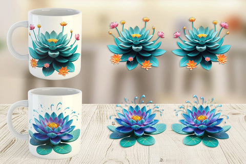 Mug Wrap Lotus Vibrant Sublimation artnoy 