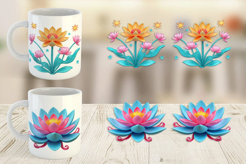 Mug Wrap Lotus Vibrant Sublimation artnoy 