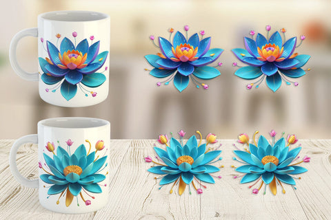 Mug Wrap Lotus Vibrant Sublimation artnoy 