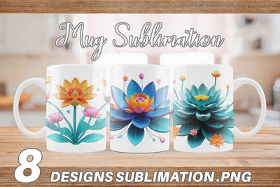 Mug Wrap Lotus Vibrant Sublimation artnoy 
