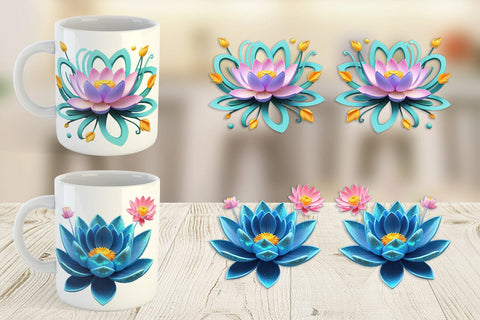 Mug Wrap Lotus Vibrant Sublimation artnoy 
