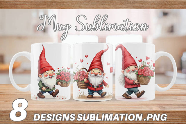 Mug Wrap Love Basket Gnome Sublimation artnoy 
