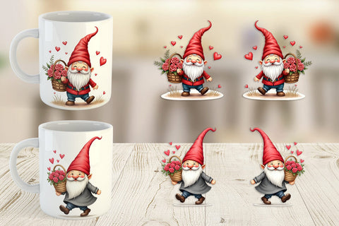 Mug Wrap Love Basket Gnome Sublimation artnoy 