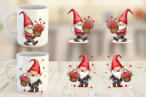 Mug Wrap Love Basket Gnome Sublimation artnoy 