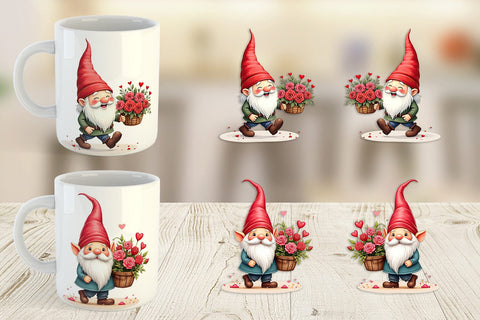 Mug Wrap Love Basket Gnome Sublimation artnoy 