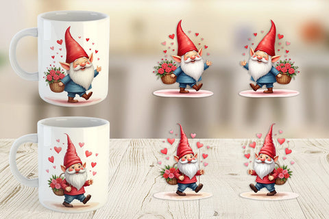 Mug Wrap Love Basket Gnome Sublimation artnoy 