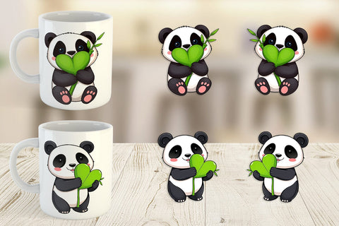 Mug Wrap Love Panda Sublimation artnoy 