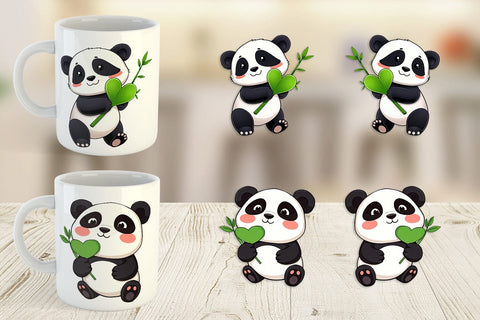 Mug Wrap Love Panda Sublimation artnoy 
