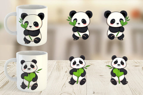 Mug Wrap Love Panda Sublimation artnoy 