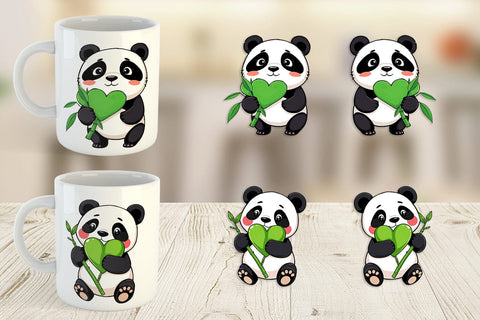 Mug Wrap Love Panda Sublimation artnoy 