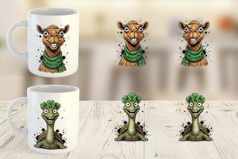 Mug Wrap Lucky St Paddys Animal Art Sublimation artnoy 