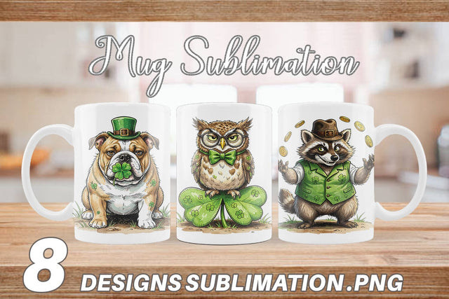 Mug Wrap Lucky St Patricks Animal Sublimation artnoy 