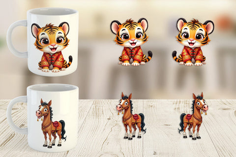 Mug Wrap Lunar New Year Cuties 2026 Watercolor Sublimation artnoy 