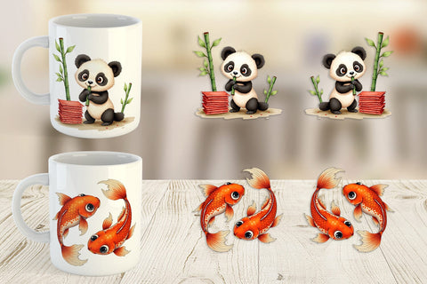 Mug Wrap Lunar New Year Cuties 2026 Watercolor Sublimation artnoy 
