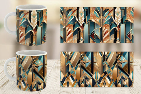 Mug Wrap Luxury Art Deco Geometric Sublimation artnoy 