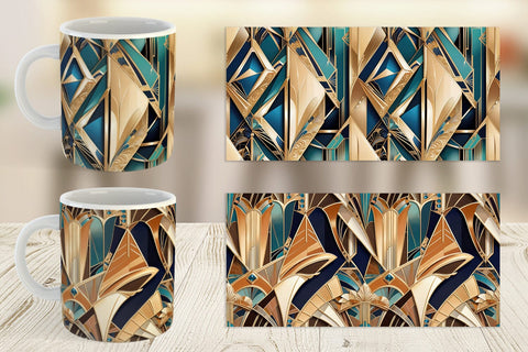 Mug Wrap Luxury Art Deco Geometric Sublimation artnoy 