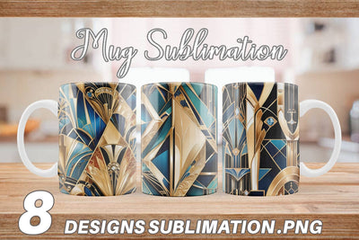 Mug Wrap Luxury Art Deco Geometric Sublimation artnoy 