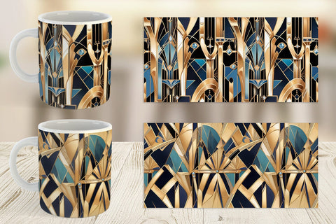 Mug Wrap Luxury Art Deco Geometric Sublimation artnoy 