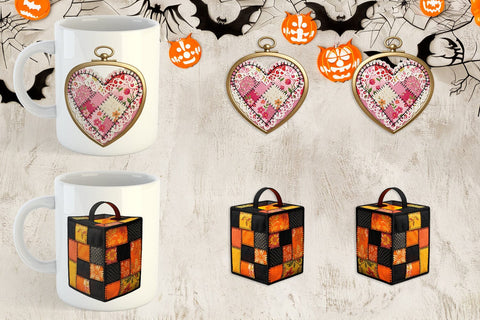 Mug Wrap Macabre Gothic Curio Patchwork Sublimation artnoy 