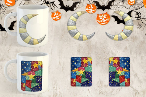 Mug Wrap Macabre Gothic Curio Patchwork Sublimation artnoy 