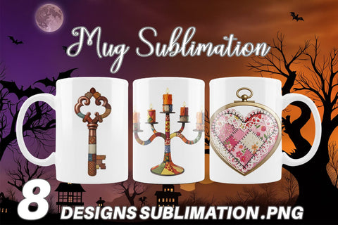 Mug Wrap Macabre Gothic Curio Patchwork Sublimation artnoy 