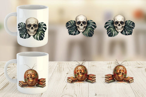 Mug Wrap Macabre Gothic Scholar Desk Sublimation artnoy 