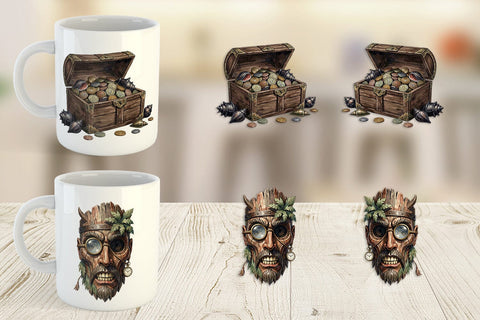 Mug Wrap Macabre Gothic Scholar Desk Sublimation artnoy 