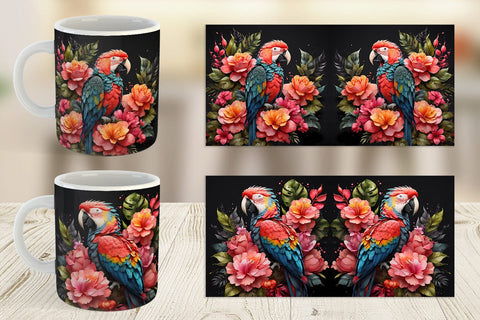 Mug Wrap Macaw Bird Sublimation artnoy 