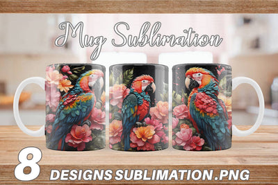 Mug Wrap Macaw Bird Sublimation artnoy 