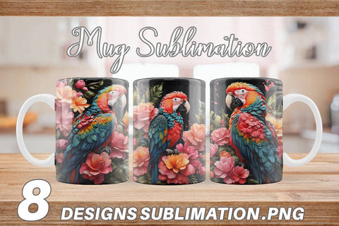 Mug Wrap Macaw Bird Sublimation artnoy 