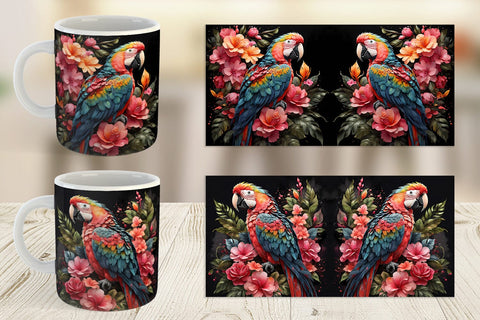 Mug Wrap Macaw Bird Sublimation artnoy 