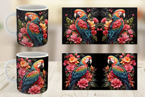 Mug Wrap Macaw Bird Sublimation artnoy 