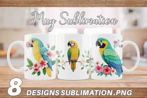 Mug Wrap Macaw Embroidery Sublimation artnoy 