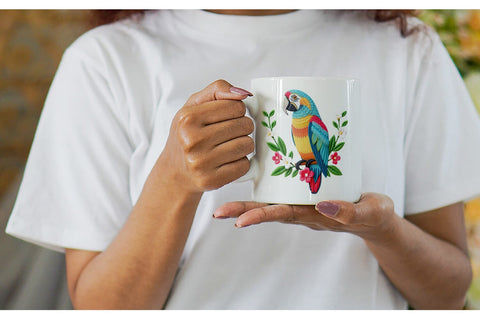 Mug Wrap Macaw Embroidery Sublimation artnoy 