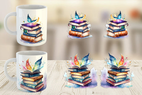 Mug Wrap Magical Books Sublimation artnoy 