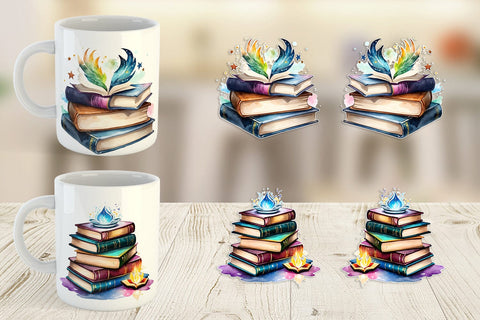 Mug Wrap Magical Books Sublimation artnoy 
