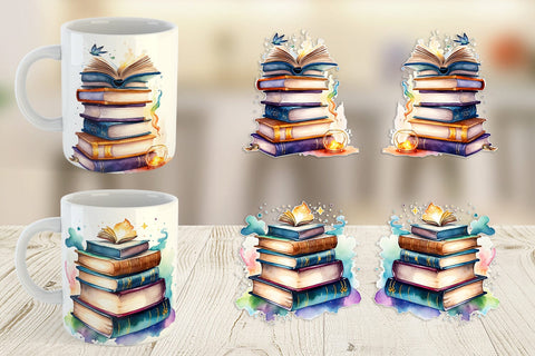 Mug Wrap Magical Books Sublimation artnoy 
