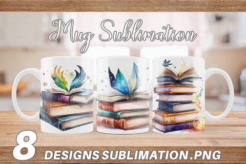 Mug Wrap Magical Books Sublimation artnoy 