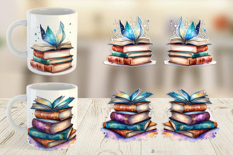 Mug Wrap Magical Books Sublimation artnoy 