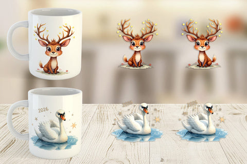 Mug Wrap Magical Midnight Celebration 2026 Animals Sublimation artnoy 