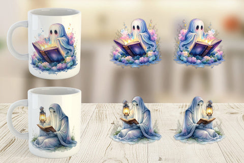 Mug Wrap Magical Spellbook Ghost Sublimation artnoy 