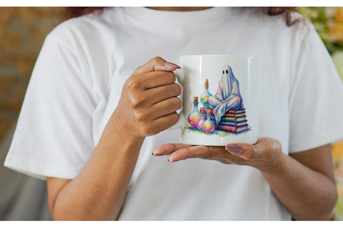 Mug Wrap Magical Spellbook Ghost Sublimation artnoy 