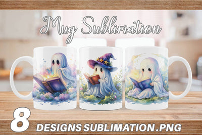 Mug Wrap Magical Spellbook Ghost Sublimation artnoy 