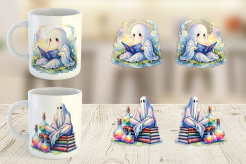 Mug Wrap Magical Spellbook Ghost Sublimation artnoy 
