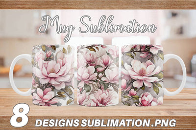 Mug Wrap Magnolia Pattern Sublimation artnoy 